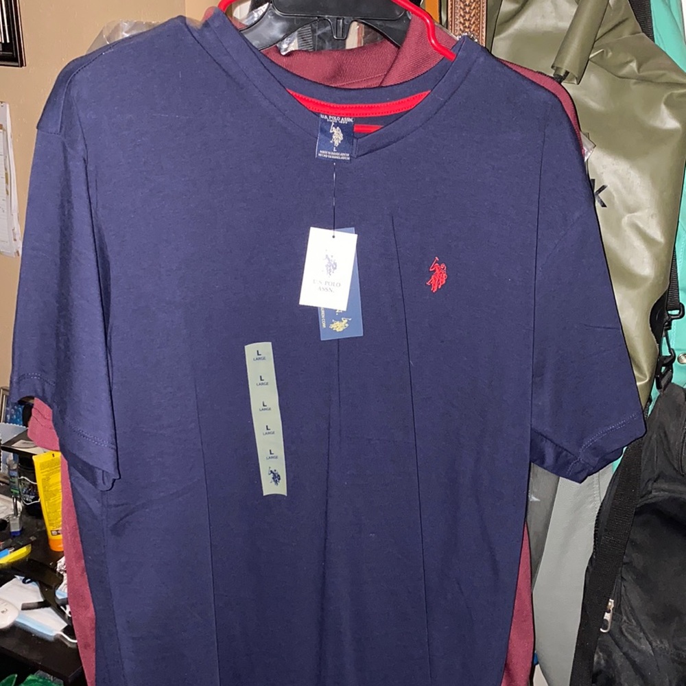 V neck polo shirt